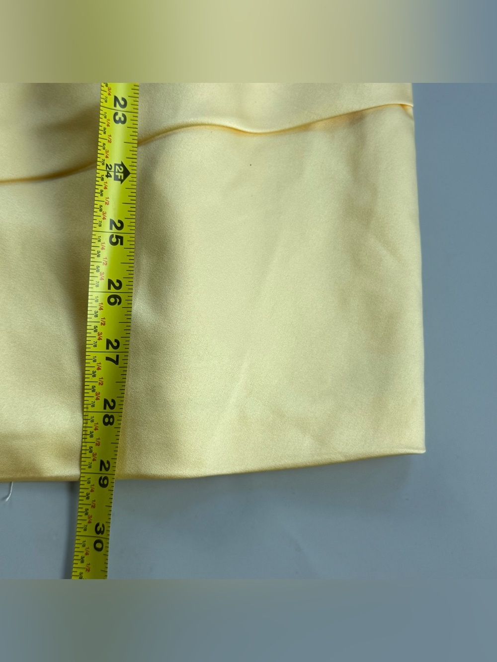 David’s Bridal Strapless Satin Ruched Mini Dress Butter Yellow Wedding Guest 8 - Picture 7 of 8